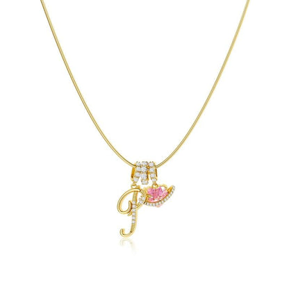 Luxe Initial Pendant Necklace | 3 - Layer Gold Design with Adjustable Length - Hartwella