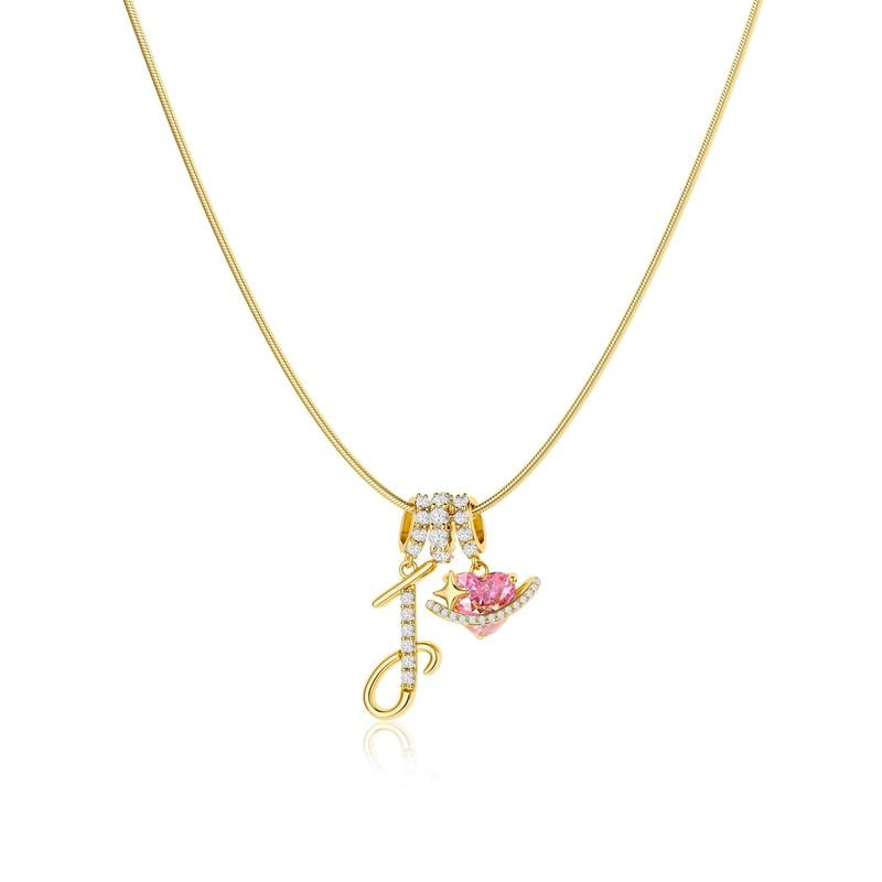 Luxe Initial Pendant Necklace | 3 - Layer Gold Design with Adjustable Length - Hartwella