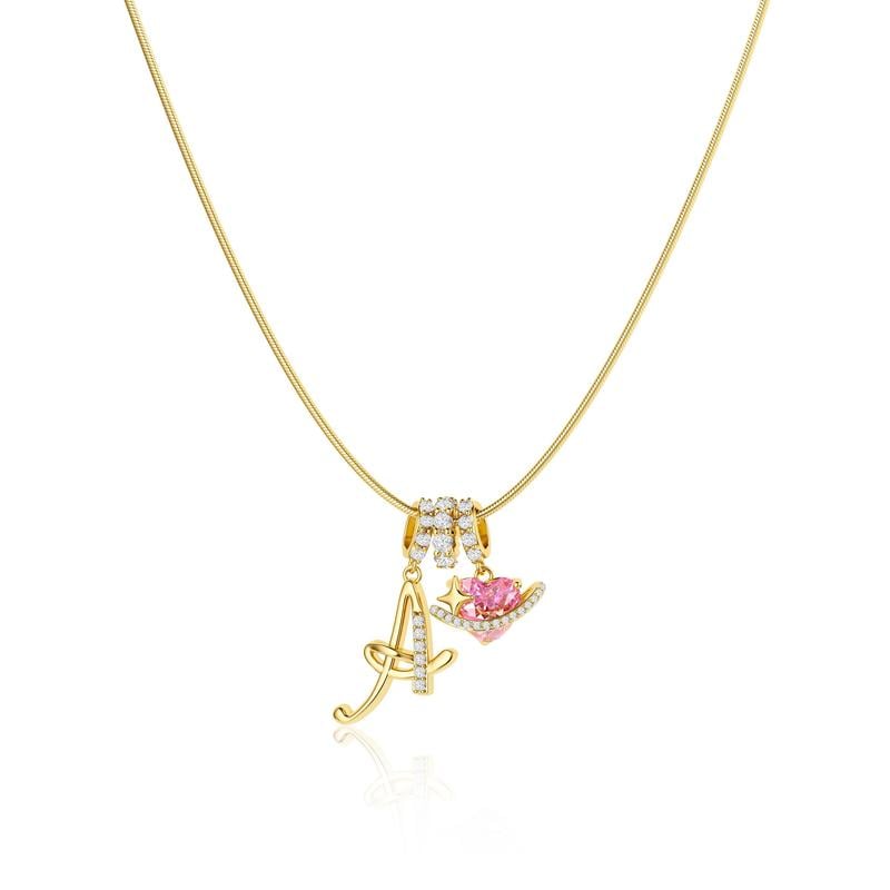 Luxe Initial Pendant Necklace | 3 - Layer Gold Design with Adjustable Length - Hartwella