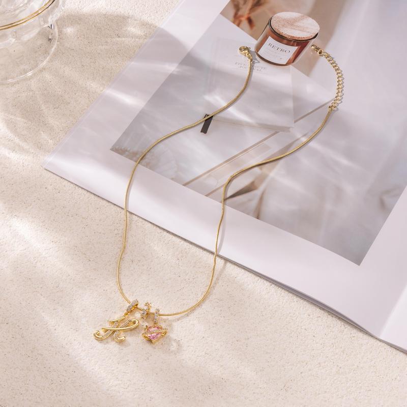 Luxe Initial Pendant Necklace | 3 - Layer Gold Design with Adjustable Length - Hartwella