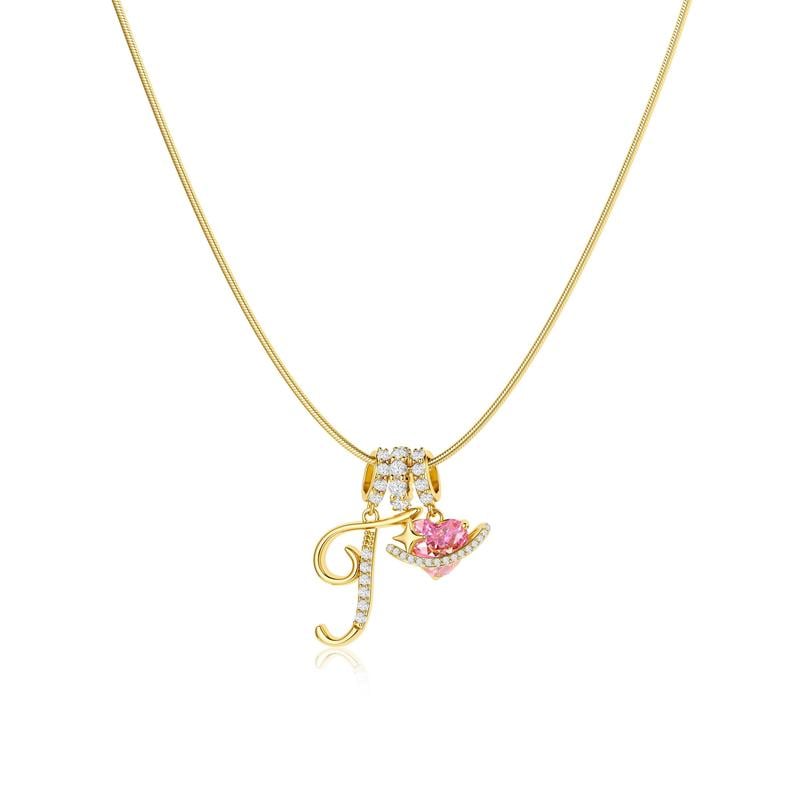 Luxe Initial Pendant Necklace | 3 - Layer Gold Design with Adjustable Length - Hartwella