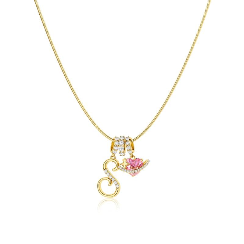Luxe Initial Pendant Necklace | 3 - Layer Gold Design with Adjustable Length - Hartwella