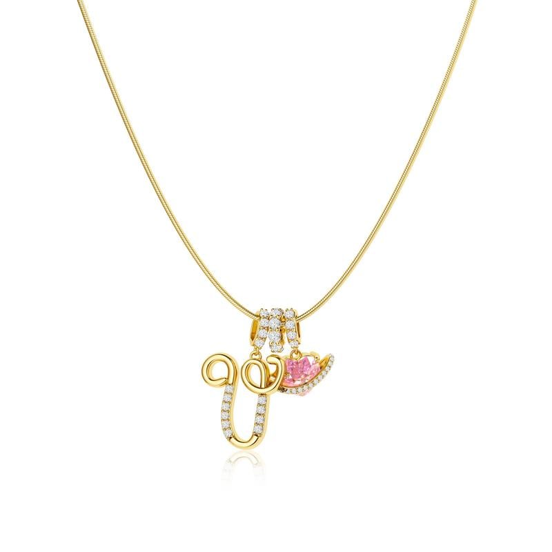 Luxe Initial Pendant Necklace | 3 - Layer Gold Design with Adjustable Length - Hartwella
