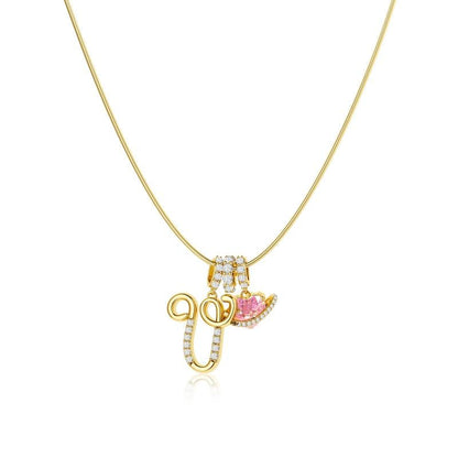 Luxe Initial Pendant Necklace | 3 - Layer Gold Design with Adjustable Length - Hartwella