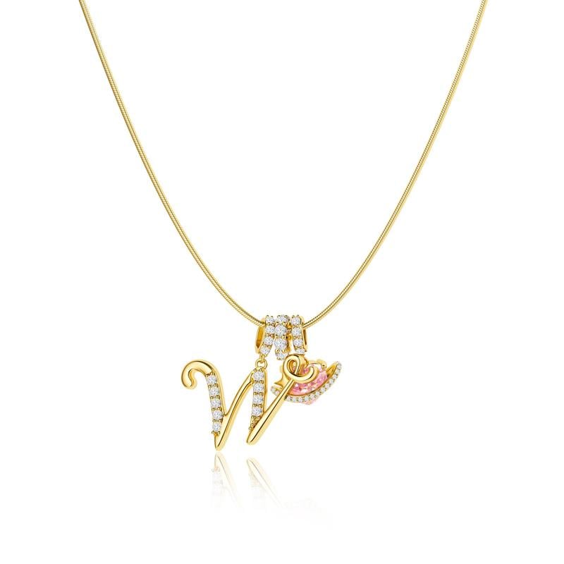 Luxe Initial Pendant Necklace | 3 - Layer Gold Design with Adjustable Length - Hartwella