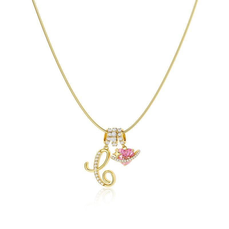 Luxe Initial Pendant Necklace | 3 - Layer Gold Design with Adjustable Length - Hartwella