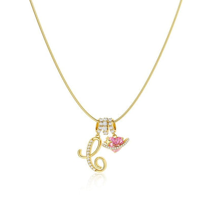 Luxe Initial Pendant Necklace | 3 - Layer Gold Design with Adjustable Length - Hartwella