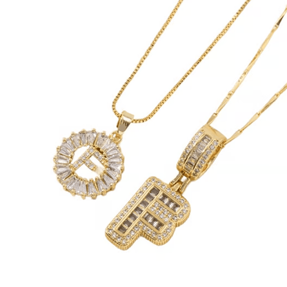 Luxe Initial Pendant Necklaces | Elegant Gold-Plated Design - Hartwella