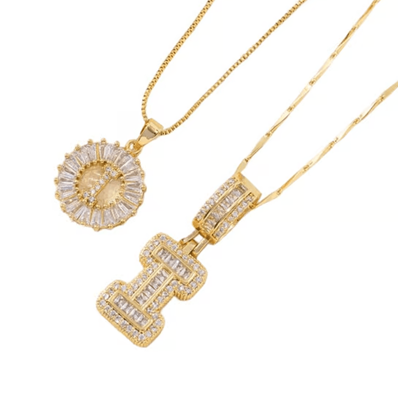 Luxe Initial Pendant Necklaces | Elegant Gold-Plated Design - Hartwella