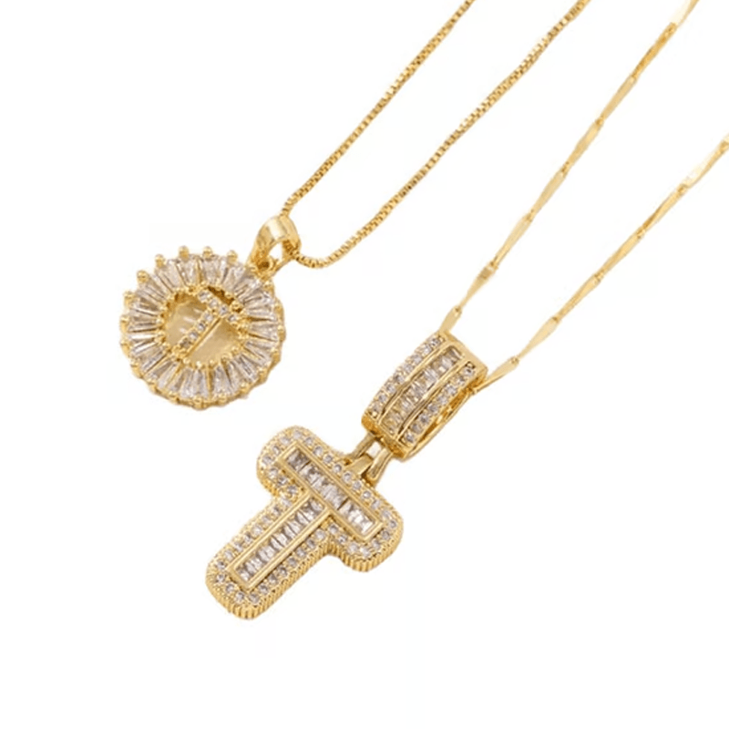 Luxe Initial Pendant Necklaces | Elegant Gold-Plated Design - Hartwella