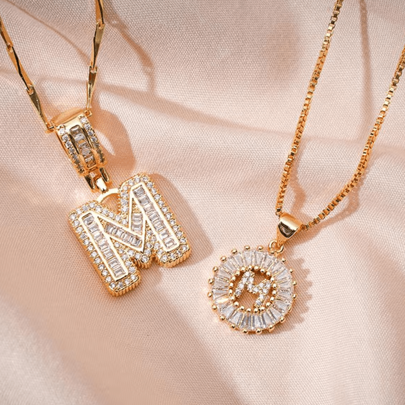 Luxe Initial Pendant Necklaces | Elegant Gold-Plated Design - Hartwella