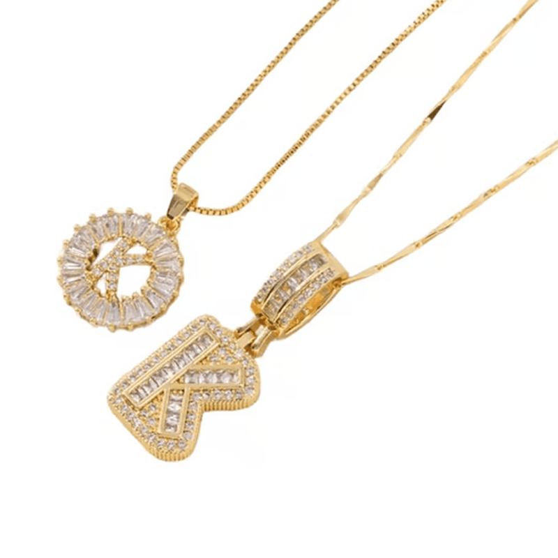 Luxe Initial Pendant Necklaces | Elegant Gold-Plated Design - Hartwella