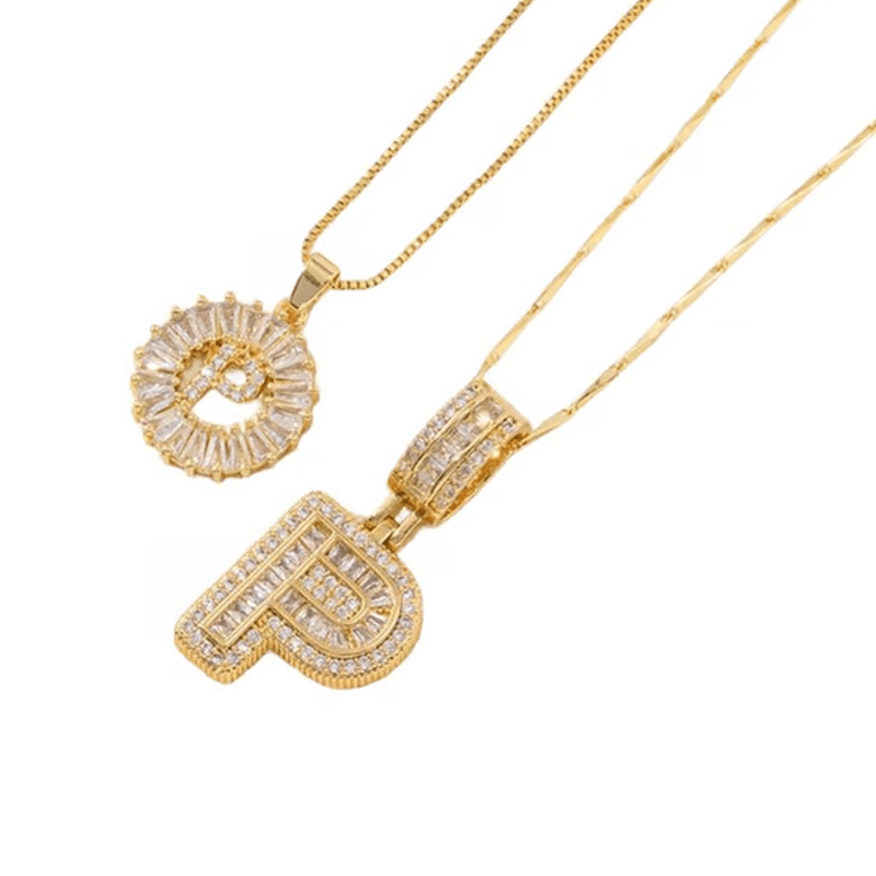 Luxe Initial Pendant Necklaces | Elegant Gold-Plated Design - Hartwella