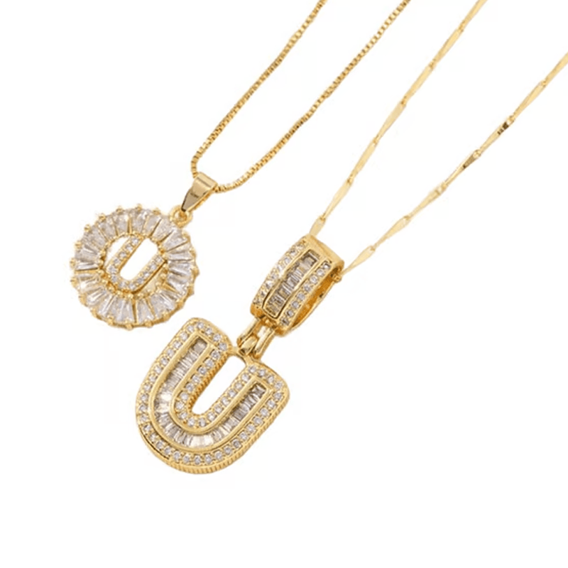 Luxe Initial Pendant Necklaces | Elegant Gold-Plated Design - Hartwella