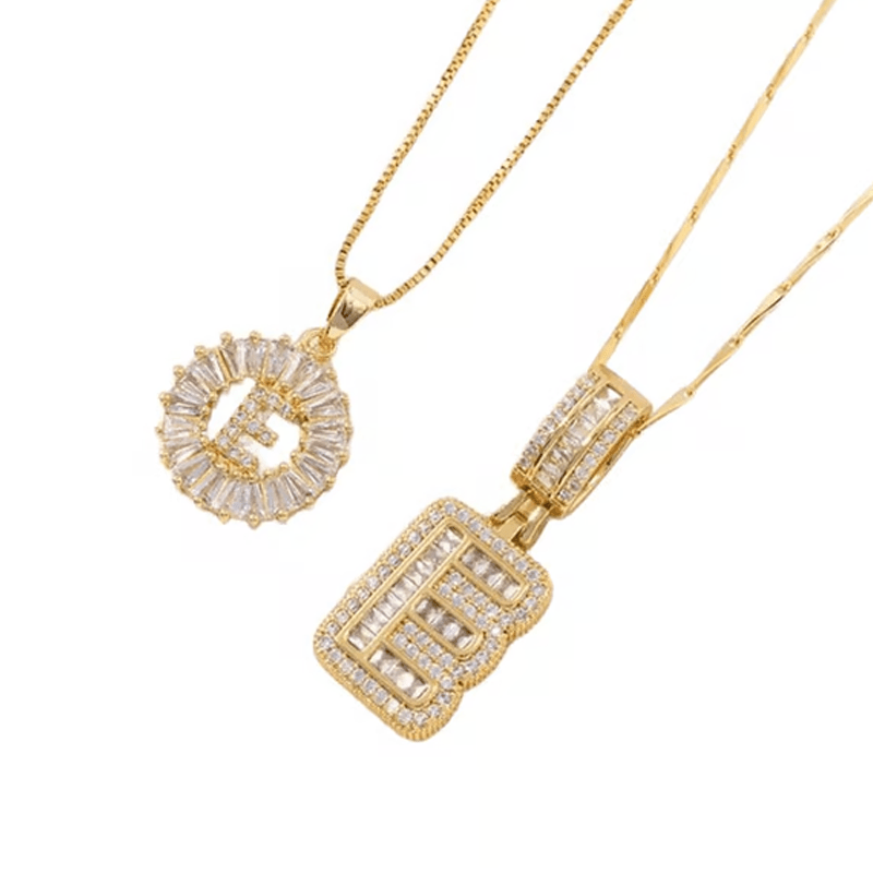 Luxe Initial Pendant Necklaces | Elegant Gold-Plated Design - Hartwella
