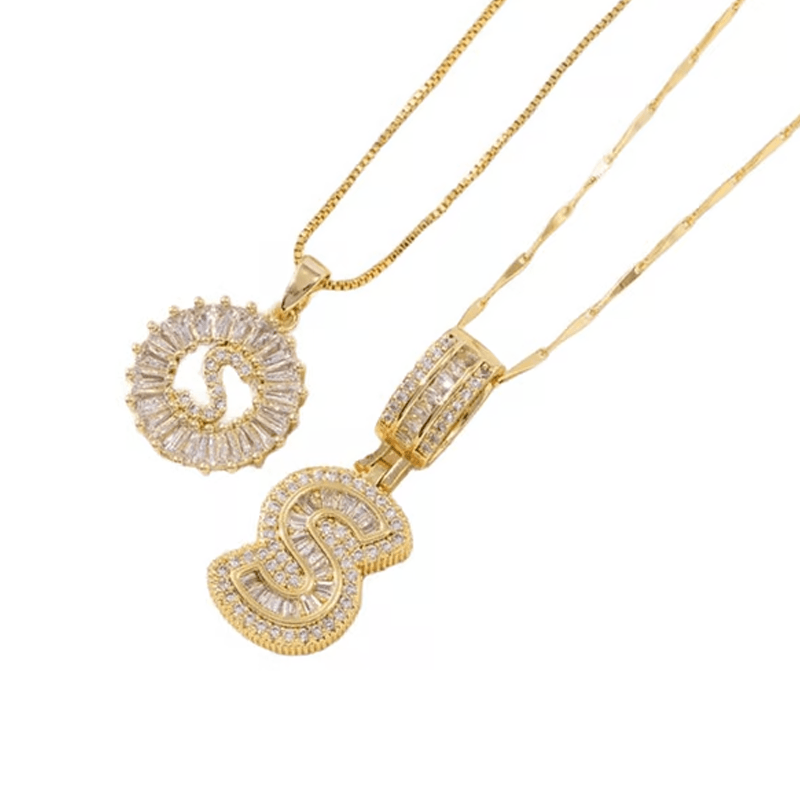 Luxe Initial Pendant Necklaces | Elegant Gold-Plated Design - Hartwella