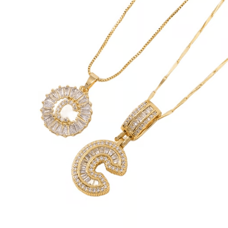 Luxe Initial Pendant Necklaces | Elegant Gold-Plated Design - Hartwella