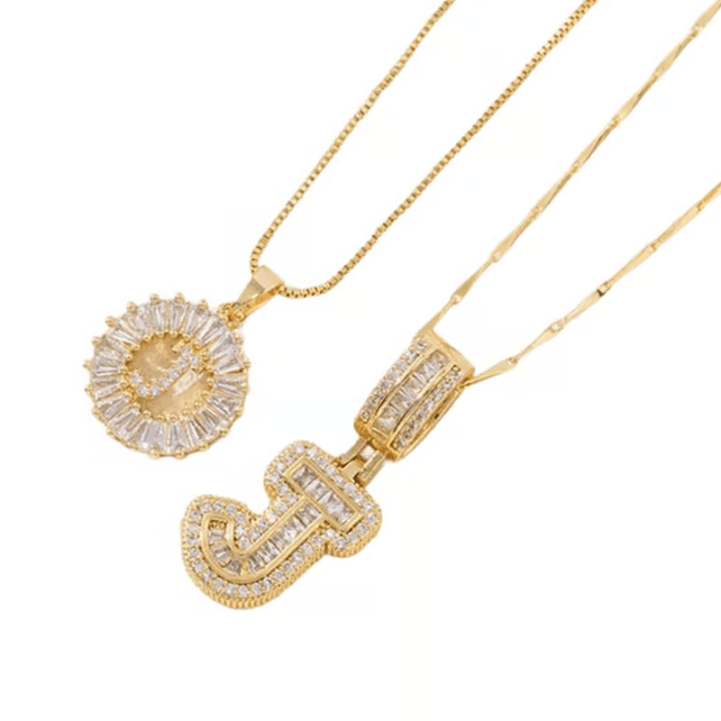 Luxe Initial Pendant Necklaces | Elegant Gold-Plated Design - Hartwella