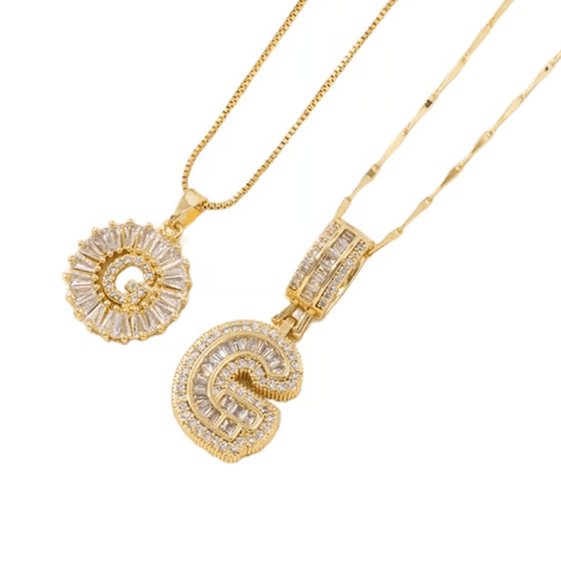 Luxe Initial Pendant Necklaces | Elegant Gold-Plated Design - Hartwella