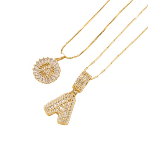 Luxe Initial Pendant Necklaces | Elegant Gold-Plated Design - Hartwella