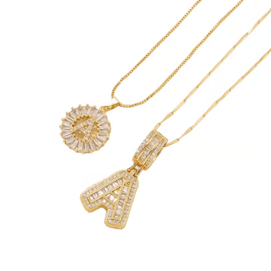 Luxe Initial Pendant Necklaces | Elegant Gold-Plated Design - Hartwella