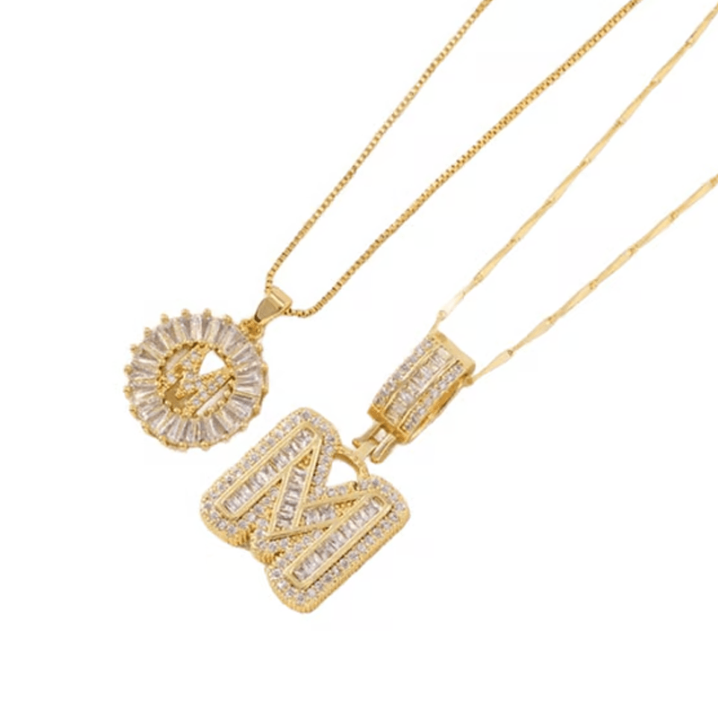 Luxe Initial Pendant Necklaces | Elegant Gold-Plated Design - Hartwella