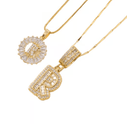 Luxe Initial Pendant Necklaces | Elegant Gold-Plated Design - Hartwella