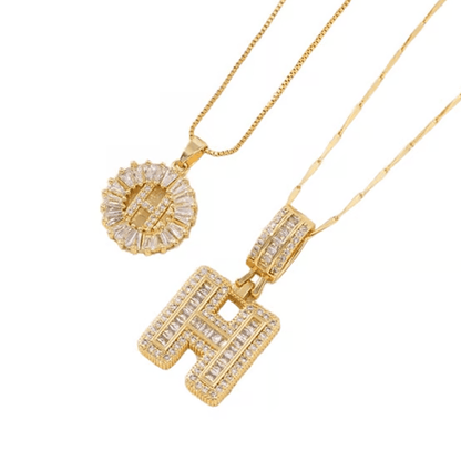 Luxe Initial Pendant Necklaces | Elegant Gold-Plated Design - Hartwella