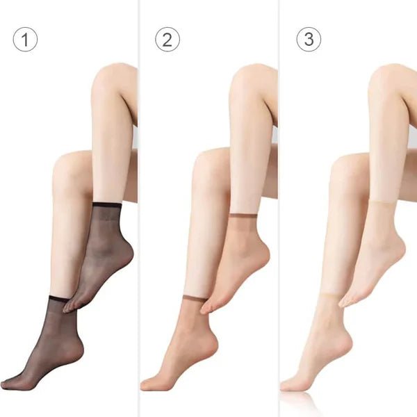 Luxe Invisible Socks | Slip - Resistant Crystal Silk - Hartwella