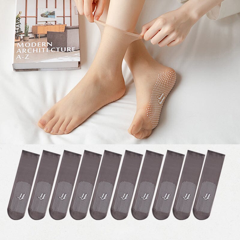 Luxe Invisible Socks | Slip - Resistant Crystal Silk - Hartwella