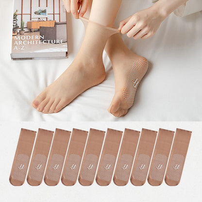 Luxe Invisible Socks | Slip - Resistant Crystal Silk - Hartwella