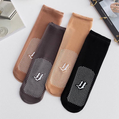 Luxe Invisible Socks | Slip - Resistant Crystal Silk - Hartwella