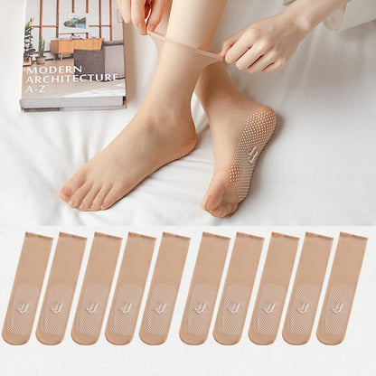 Luxe Invisible Socks | Slip - Resistant Crystal Silk - Hartwella