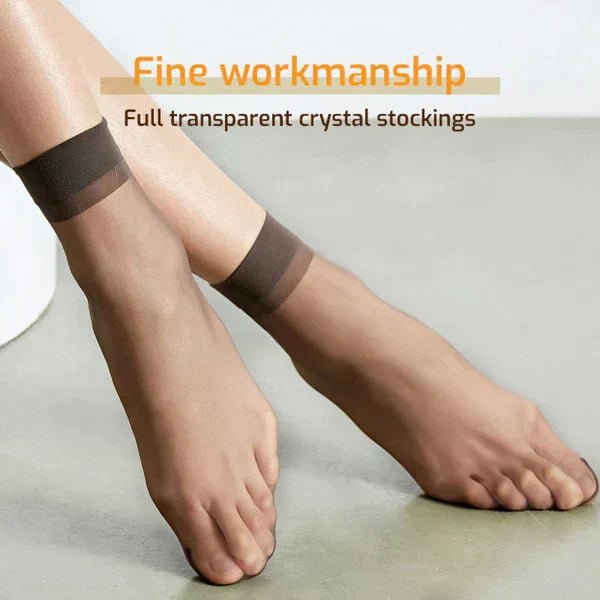 Luxe Invisible Socks | Slip - Resistant Crystal Silk - Hartwella