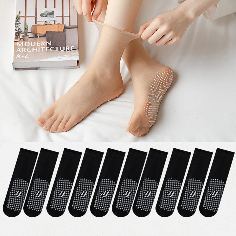 Luxe Invisible Socks | Slip - Resistant Crystal Silk - Hartwella