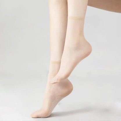 Luxe Invisible Socks | Slip - Resistant Crystal Silk - Hartwella