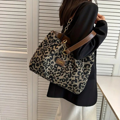 Luxe Leopard Tote | Spacious, Durable Design - Hartwella