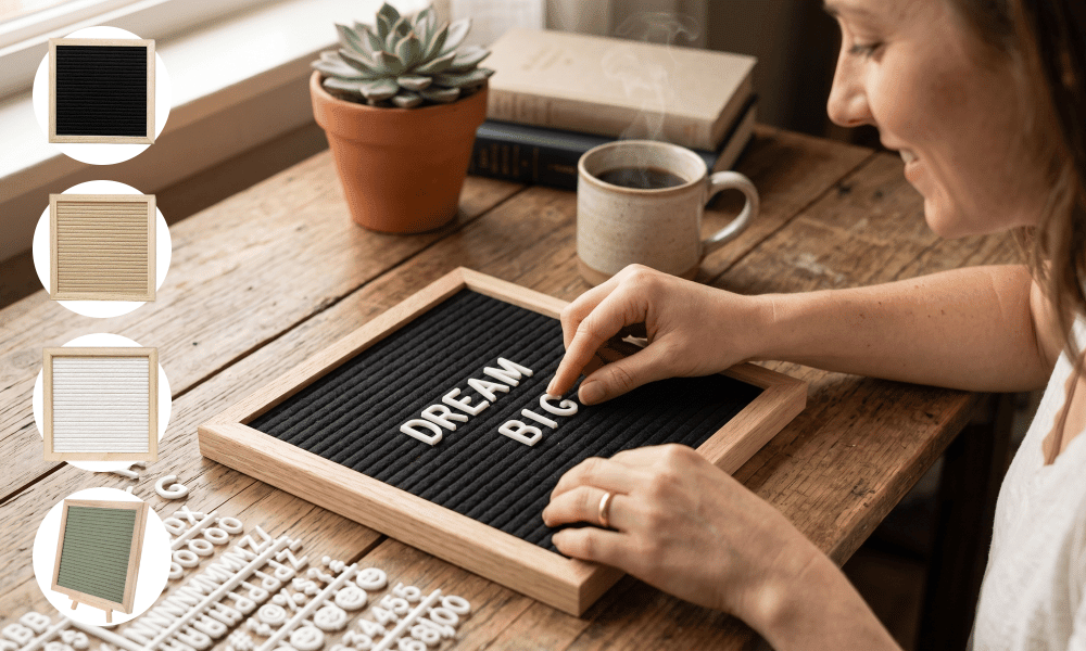 Luxe Letter Board | Premium Oak Wood with Felt Surface - Hartwella