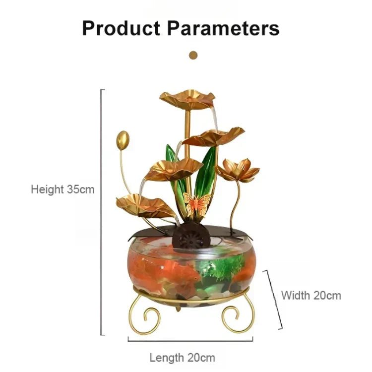 Luxe Lotus Fishbowl Ornament | Acrylic, Metal Decoration - Hartwella