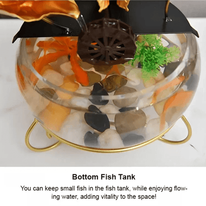 Luxe Lotus Fishbowl Ornament | Acrylic, Metal Decoration - Hartwella