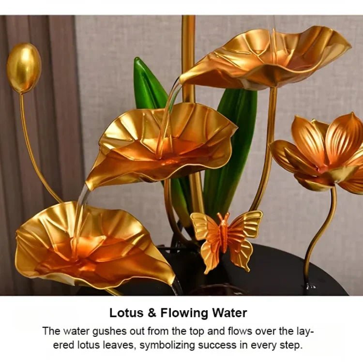 Luxe Lotus Fishbowl Ornament | Acrylic, Metal Decoration - Hartwella