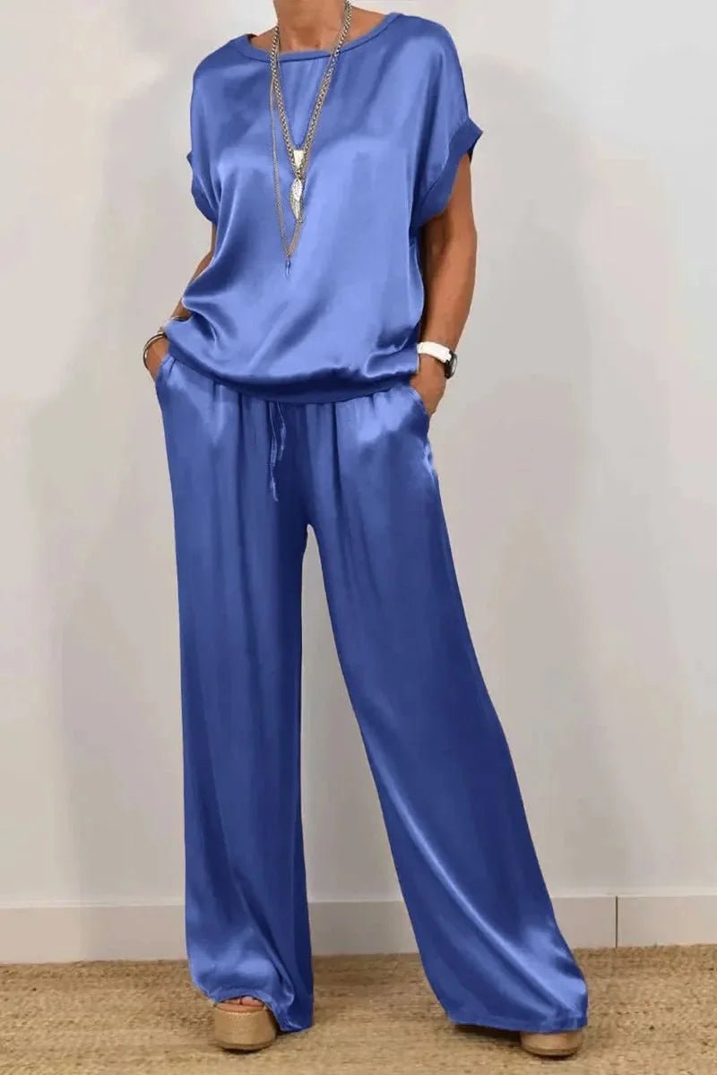 Luxe Satin Two - Piece Suit | Effortless Elegance - Hartwella