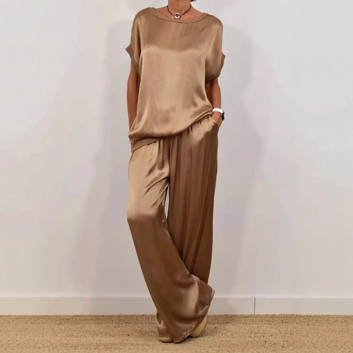 Luxe Satin Two - Piece Suit | Effortless Elegance - Hartwella