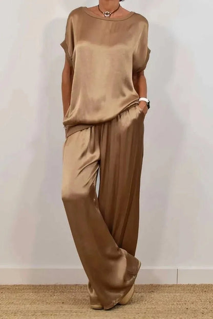 Luxe Satin Two - Piece Suit | Effortless Elegance - Hartwella