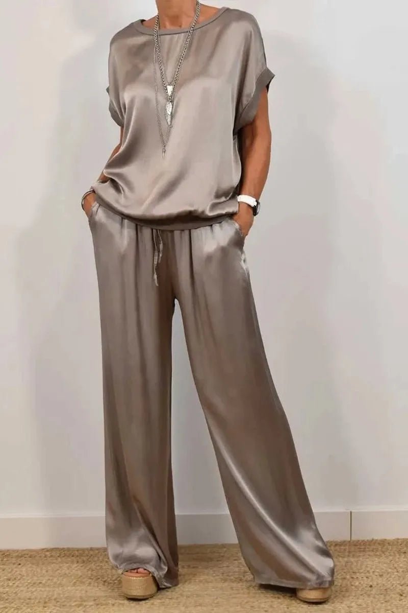 Luxe Satin Two - Piece Suit | Effortless Elegance - Hartwella