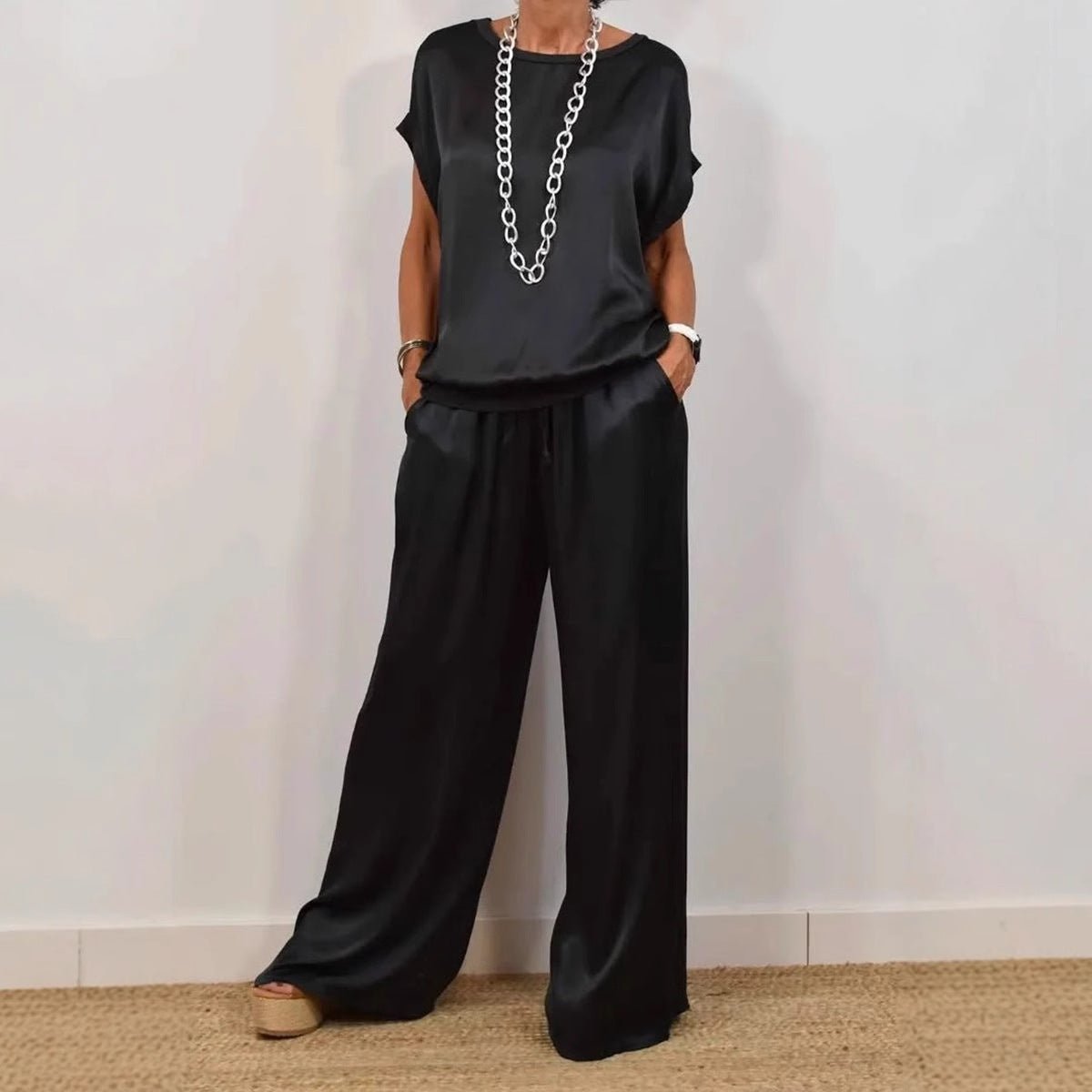 Luxe Satin Two - Piece Suit | Effortless Elegance - Hartwella