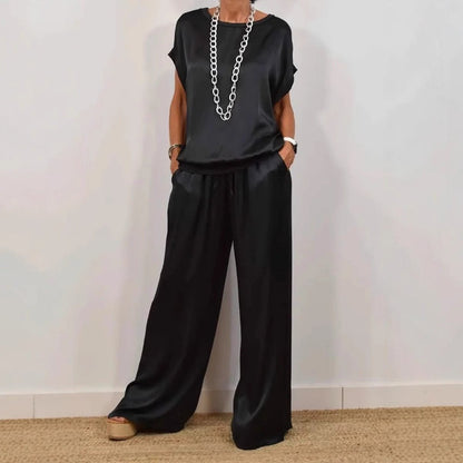 Luxe Satin Two - Piece Suit | Effortless Elegance - Hartwella
