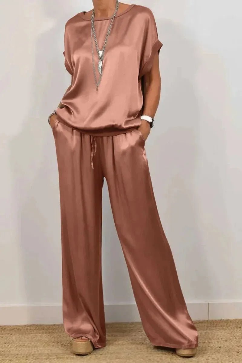 Luxe Satin Two - Piece Suit | Effortless Elegance - Hartwella