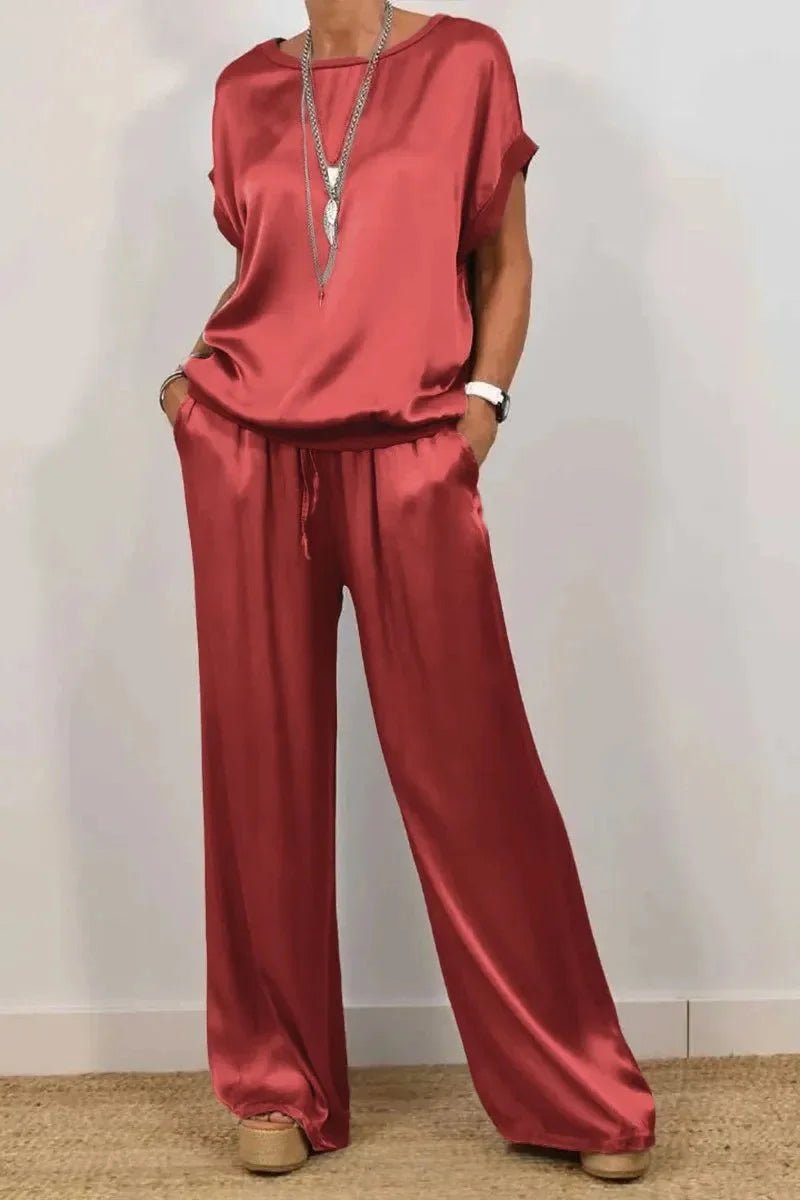 Luxe Satin Two - Piece Suit | Effortless Elegance - Hartwella