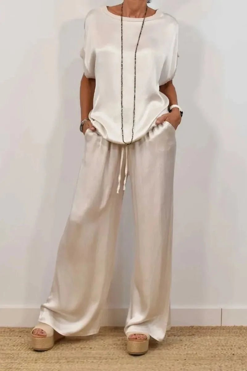 Luxe Satin Two - Piece Suit | Effortless Elegance - Hartwella